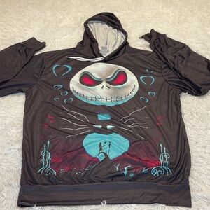 DEVIN DU WOMENS 2XL Graphic Hoodie with Skull Design NIGHTMARE BEFORE CHRISTMAS